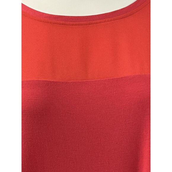 Calvin Klein Womens Sheer Panel Blouse~Size Lrg~Pink Chiffon Contrast Top L8 22 - Picture 6 of 8